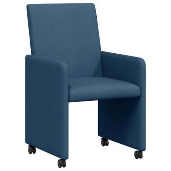 Sillas De Comedor Con Ruedas 2 Uds. Tela Azul 57 X 66 X 94 Cm Vidaxl