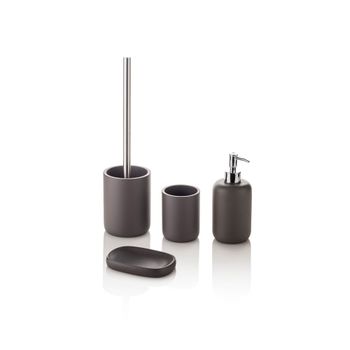 Set de accesorios de baño de 4 piezas en resina gris