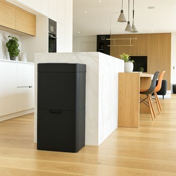 Cubo de basura de cocina de reciclaje negro  75l