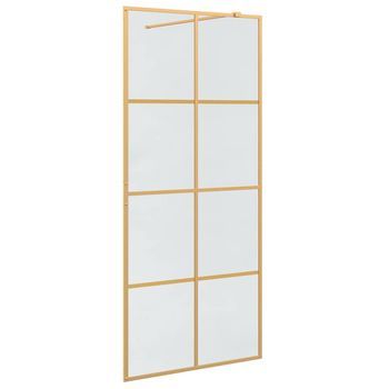 Pared De Ducha Walk-in Dorado 90 X 195 Cm Vidrio Templado Vidaxl