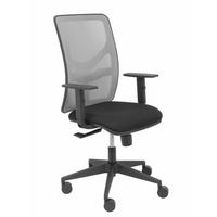silla de oficina pc motilla  con reposabrazos negro gris