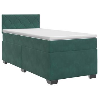 Cama Tapizada 192x91,5x88 Cm Terciopelo - Verde