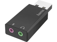 adaptador - hama 00200323 de usb 20 a 2x 35 mm jack negro