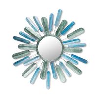decoracion pared de metal art mirror sun multicolor 75x75x5 cm
