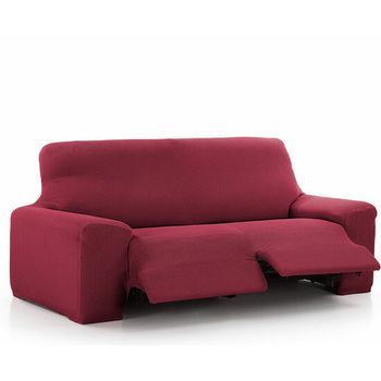 Funda De Sofá Relax Elástica Vega Para Sofá De 3 Plazas Con 2 Reposapiés Rojo