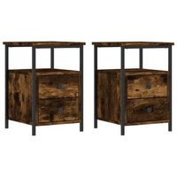 mesita noche 2 uds madera ingenieria roble ahumado 34x355x50cm vidaxl