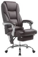 silla de oficina giratoria regulable en simil cuero marron