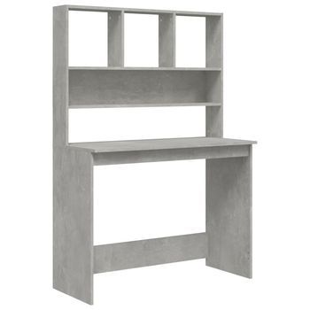 Mesa De Escritorio | | Escritorio De Despacho | Escritorio De Estantes Contrachapada Gris Hormigón 102x45x148cm