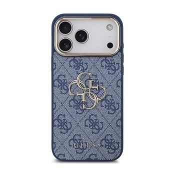 Guess Funda Para Iphone 17 Pro Max – Carcasa Azul Con Gran Logo Clásico 4g Dorado, Diseño Elegante Y Ajuste Preciso