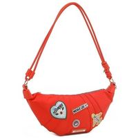 nicole lee bolso de mano bolso croissant con parches de colores naranja para mujer