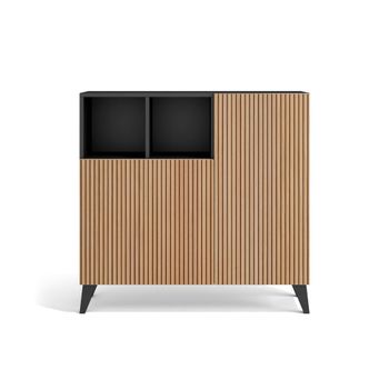 Zapatero melamina grafito puertas impresas vallado 87x90x27 cm