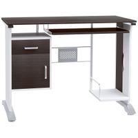 homcom escritorio informatico de diseno 100x52x75 cm marron negro y blanco   aosom espana