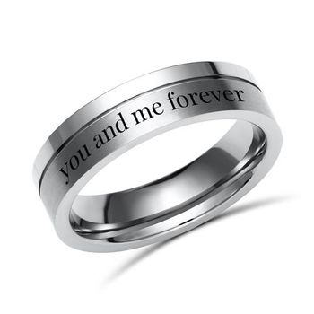Anillo de titanio parcialmente pulido grabado láser 6 mm