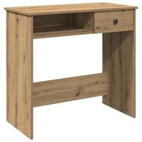 escritorio - mesa de ordenador de madera de ingenieria roble artesano 80x40x75 cm