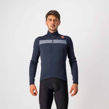 Castelli Puro 3 Jersey FZ - XL - Savile Blue/Silver Reflex