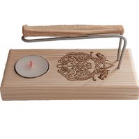 quemador de palo santo artesanal con grabado de odin incluye vela y soporte de madera nordica - ya-decoregalos