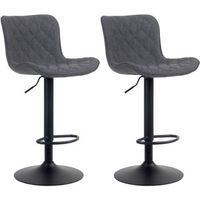 set de 2 taburetes de bar emma tela negro 54x48x83 cm clp