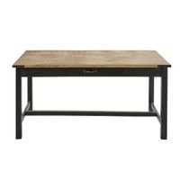 mesa de comedor de mango macizo y acero de 160 cm