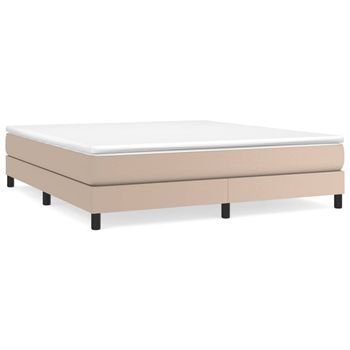 Estructura Estructura De Cama Con Somier Cuero Sintético Capuchino 160x200cm Vidaxl