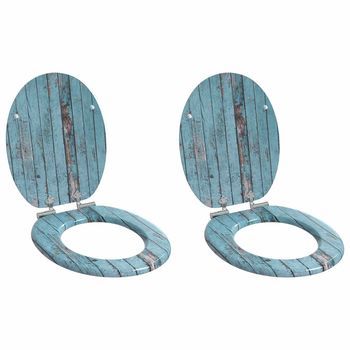 Asiento De Inodoro De Cierre Suave 2 Uds. Azul 44 X 38 Cm Vidaxl