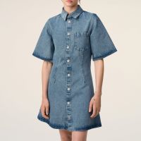 ami denim mini shirt dress - l