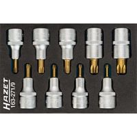 hazet 163-2719 juego de llaves de vaso destornillador r torx r cuadrado hueco 12 pulgadas 125 mm r perfil torx interior r t20rrrt60 r numero de herramientas 9