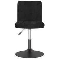 silla de comedor giratoria de terciopelo negro
