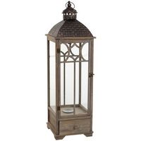 farol de madera marron envejecido 315x315x104h cm