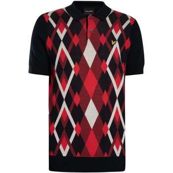 Lyle & Scott Polo Polo de punto de algodón con estampado de rombos para hombre