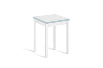 Mesa cocina alta extensible libro 65(130)x65cm blanco pata blanco