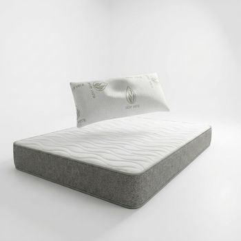 Colchón Viscoelástico Silver 135 X 190 Cm, 22 Cm, Estable Y Transpirable + Almohada Aloe Vera Gratis