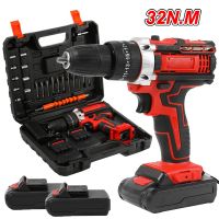 taladro de impacto inalambrico de 32nm destornillador electrico de 21v bateria recargable juego de taladro con 181 ajustes de torque herramientas electricas con 2 baterias