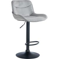 taburete de bar vonore en terciopelo gris 51x49x85 cm clp
