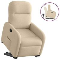 sillon de salon  silla  sillon reclinable elevable de tela color crema cfw61452