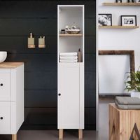 columna de bano savan 1 puerta 140x30x27 cm blanco t-bath