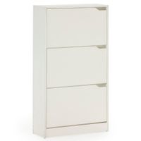 mueble zapatero 3 puertas color blanco para 18 pares