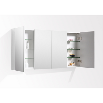 Armario Espejo Baño 144cm Montado Siena Blanco Lacado