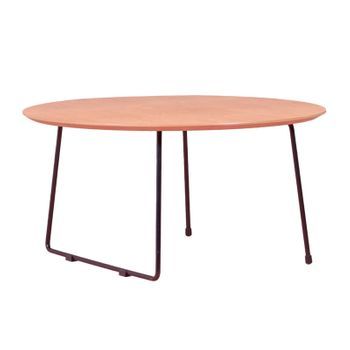 Mesa De Centro Redonda En Madera De Roble  49x55x41cm - Roble