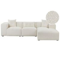 sofa esquinero tapiceria de boucle cojines adicionales blanco crema izquierdo dolva