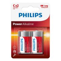 philips power alkaline pilas alcalinas c lr14 15v pack 2 unidades