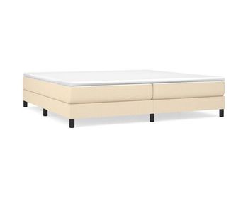 Estructura de cama box spring tela color crema 200x200 cm