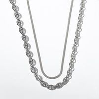 juego de joyas con dos cadenas de acero inoxidable