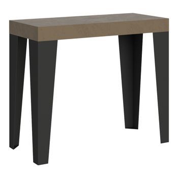 Consola Extensible 90x40/196 Cm Flame Small Gris Paloma Estructura Antracita
