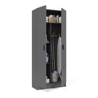 armario de 2 puertas 73x180 cm multi useful gris grafito 73 x 180 x 37 cm