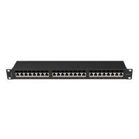 patch panel lanberg ppsa-1024-b cat6a futp 24 puertos montaje en bastidor 1u negro