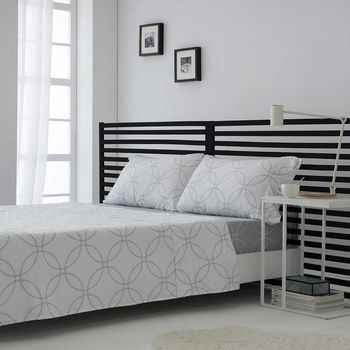 Juego De Sábanas Bambú 100% Orgánico Gris Fuji Cama De 180