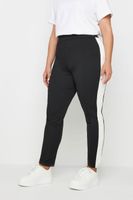 yours pantalones negros tobilleros con franja blanca mujer curvy y tallas grandes yours