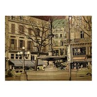 papel pintado 3d - parisian fountain 250x193 cm