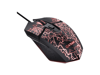 Ratón gaming - Trust Felox, Con Cable, 6400 DPI, Iluminación LED, Cable 1.5m, Negro