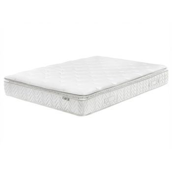Colchón De Muelles Embolsados Tejido De Bambú Blanco 160 X 200 Cm 5 Zonas Medio Firme Funda Extraíble Luxus